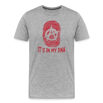 Aufkleber anarchy Symbol es in meinem DNA-Fingerabdruck - Männer Premium Bio T-Shirt - Grau meliert - Vorne - Damien (186cm)