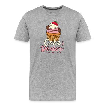 Kuchen Bäcker Backen - Männer Premium Bio T-Shirt - Grau meliert - Vorne - Damien (186cm)