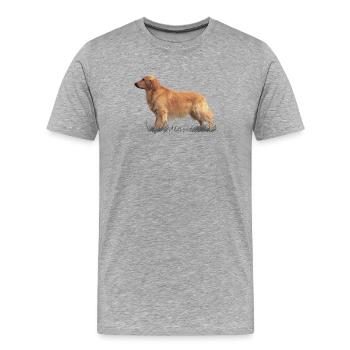 Golden retriever - Men's Premium Organic T-Shirt - heather grey - Front - Damien (186cm)