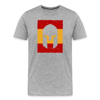 Gladiador Spanien - Flagge - Männer Premium Bio T-Shirt - Grau meliert - Vorne - Damien (186cm)