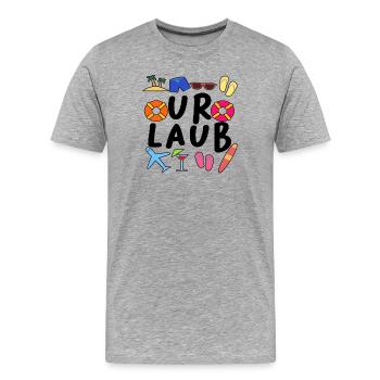 Urlaub Ferien Verreisen Sommer Sonne Meer Strand - Männer Premium Bio T-Shirt - Grau meliert - Vorne - Damien (186cm)