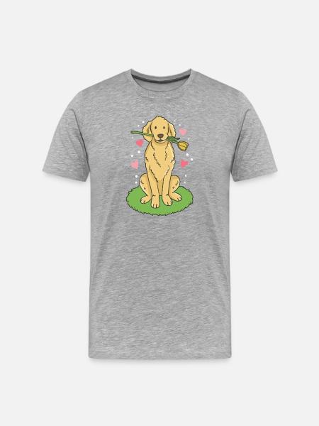 Golden Retriever Kawaii - Men's Premium Organic T-Shirt - heather grey