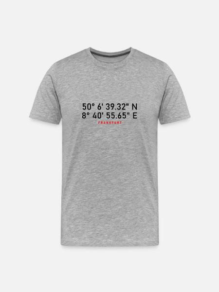 Frankfurt coordinates - Men's Premium Organic T-Shirt - heather grey