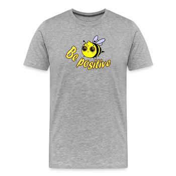 Bee positive - Men's Premium Organic T-Shirt - heather grey - Front - Damien (186cm)