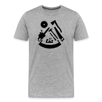Holzwerkzeug - Männer Premium Bio T-Shirt - Grau meliert - Vorne - Damien (186cm)