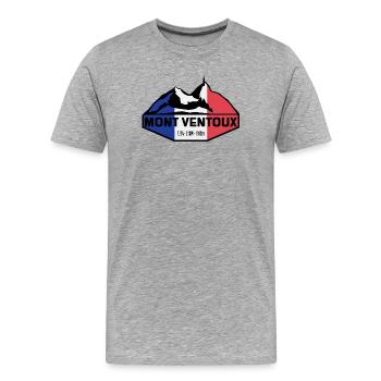 Mont Ventoux Slim France Edition - Men's Premium Organic T-Shirt - heather grey - Front - Damien (186cm)