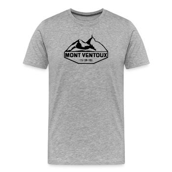 Mont Ventoux Slim Black Edition - Men's Premium Organic T-Shirt - heather grey - Front - Damien (186cm)