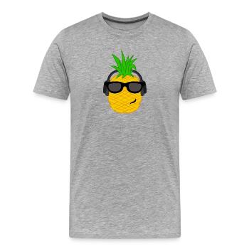 Cool ananas vacances sur les îles des Caraïbes - T-shirt bio Premium Homme - gris chiné - Devant - Damien (186cm)
