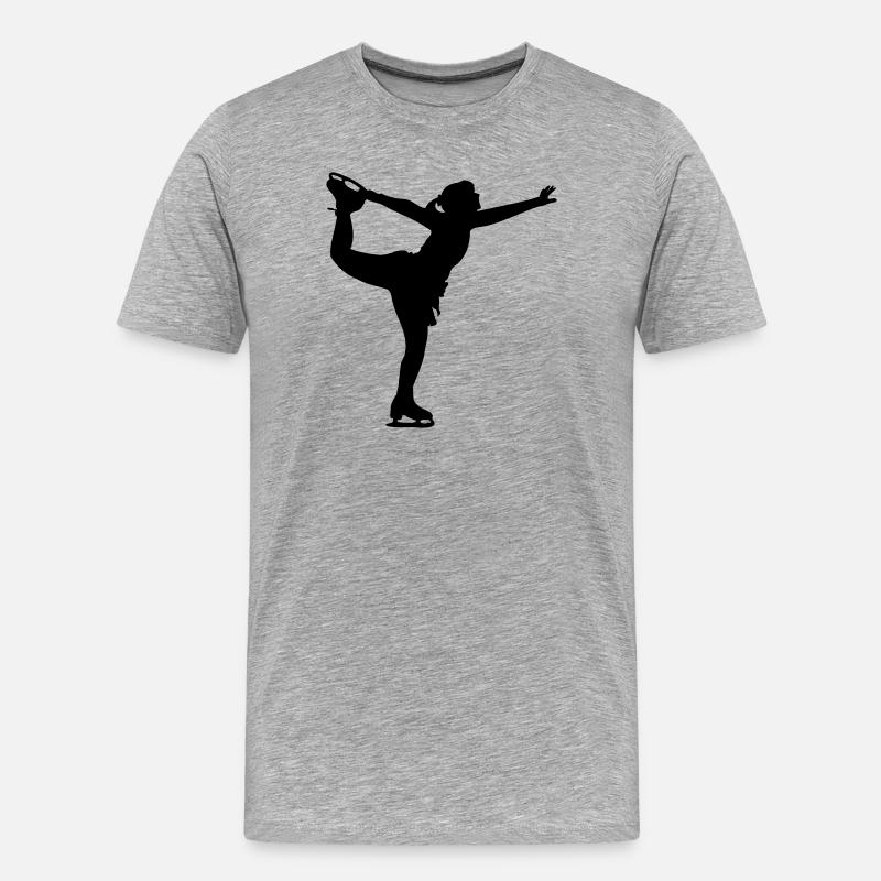 Eiskunstlauf Tanzende Mädchen oder Frauen - Männer Premium Bio T-Shirt - Grau meliert