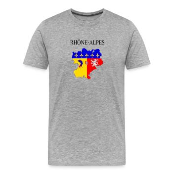 Rhône-alpes - T-shirt bio Premium Homme - gris chiné - Devant - Damien (186cm)