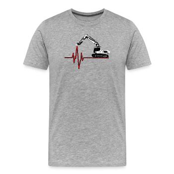 Pelle à impulsion nouvelle - T-shirt bio Premium Homme - gris chiné - Devant - Damien (186cm)