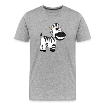 Zebra - Männer Premium Bio T-Shirt - Grau meliert - Vorne - Damien (186cm)
