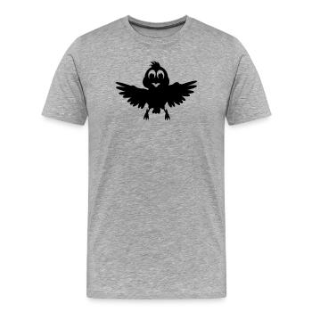 Vogel mit ausgebreiteten Flügeln Schattenbild - Männer Premium Bio T-Shirt - Grau meliert - Vorne - Damien (186cm)