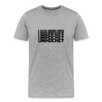 Unihockey - T-shirt bio Premium Homme - gris chiné - Devant - Damien (186cm)