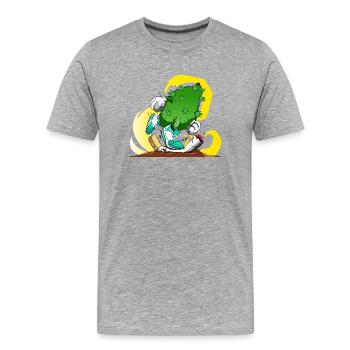 Smoke Weed,not Cigarettes - Männer Premium Bio T-Shirt - Grau meliert - Vorne - Damien (186cm)