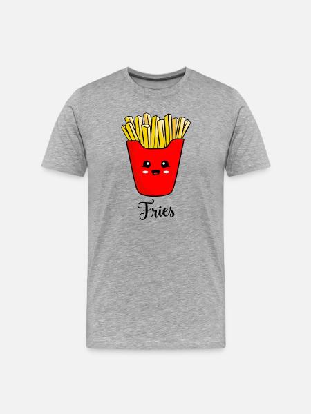 Frites mignonnes - T-shirt bio Premium Homme - gris chiné
