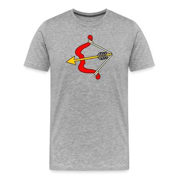 Arc et flèches - T-shirt bio Premium Homme - gris chiné - Devant - Damien (186cm)