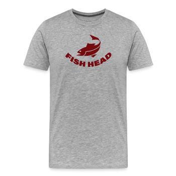 FISH HEAD - Männer Premium Bio T-Shirt - Grau meliert - Vorne - Damien (186cm)