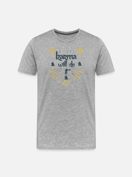 karma will do it kontiki - Men's Premium Organic T-Shirt - heather grey