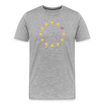 Étoiles de l’UE avec accent du drapeau britannique - T-shirt bio Premium Homme - gris chiné - Devant - Damien (186cm)