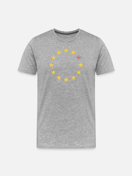 EU Stars with UK Flag Accent - Men's Premium Organic T-Shirt - heather grey