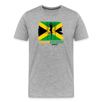 Underground Jamaica Flag Sprint - Men's Premium Organic T-Shirt - heather grey - Front - Damien (186cm)