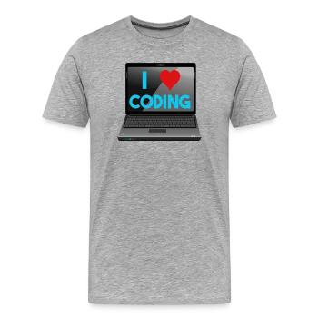 Programmieren, Programmierer, Informatiker - Männer Premium Bio T-Shirt - Grau meliert - Vorne - Damien (186cm)