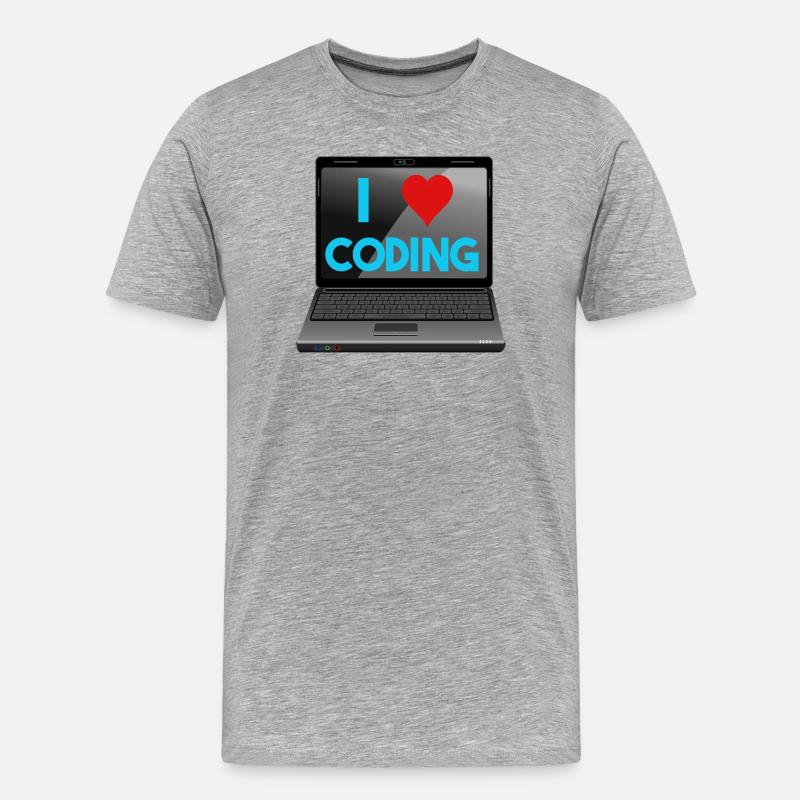 Programmation, programmeurs, informaticiens - T-shirt bio Premium Homme - gris chiné