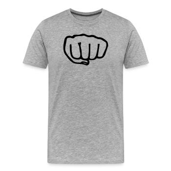 Karaté poing transparent vectra - T-shirt bio Premium Homme - gris chiné - Devant - Damien (186cm)