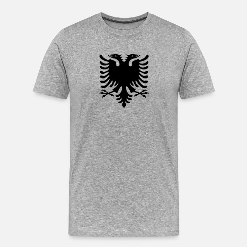 Shqiponja - Männer Premium Bio T-Shirt - Grau meliert