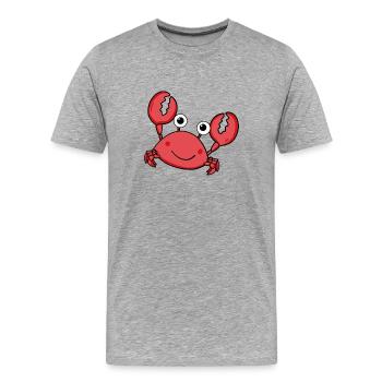 Krabbe - Männer Premium Bio T-Shirt - Grau meliert - Vorne - Damien (186cm)