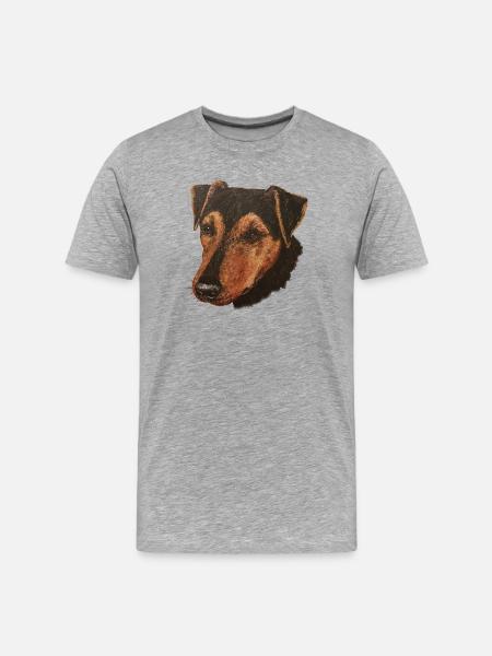 Chasseur Portrait - T-shirt bio Premium Homme - gris chiné