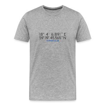 Stockholm Coordinates Chart - Men's Premium Organic T-Shirt - heather grey - Front - Damien (186cm)
