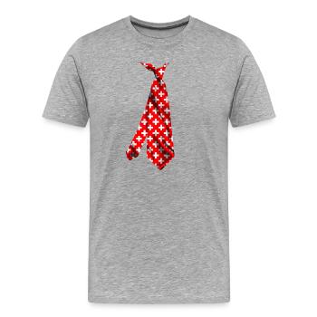 funny design printed necktie flag of Switzerland - Men's Premium Organic T-Shirt - heather grey - Front - Damien (186cm)