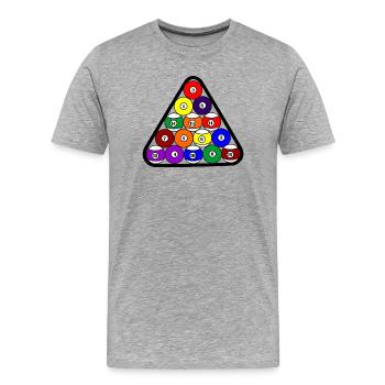 Balles de snooker pour club de snooker ou mensonge - T-shirt bio Premium Homme - gris chiné - Devant - Damien (186cm)