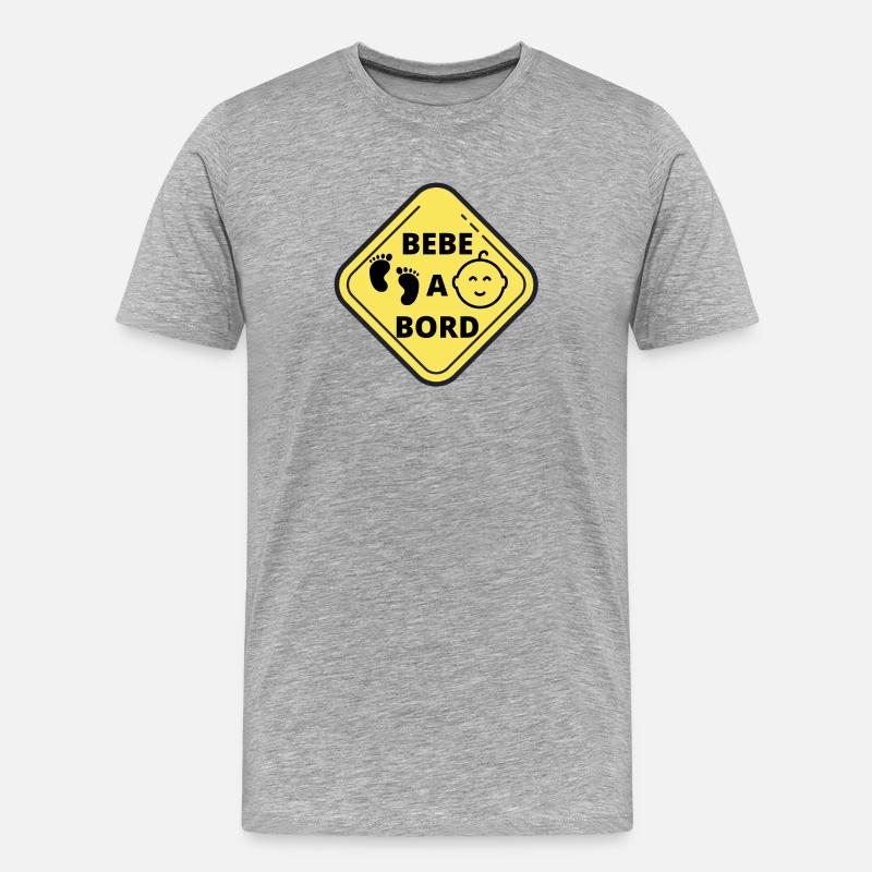 Baby an Bord - Männer Premium Bio T-Shirt - Grau meliert