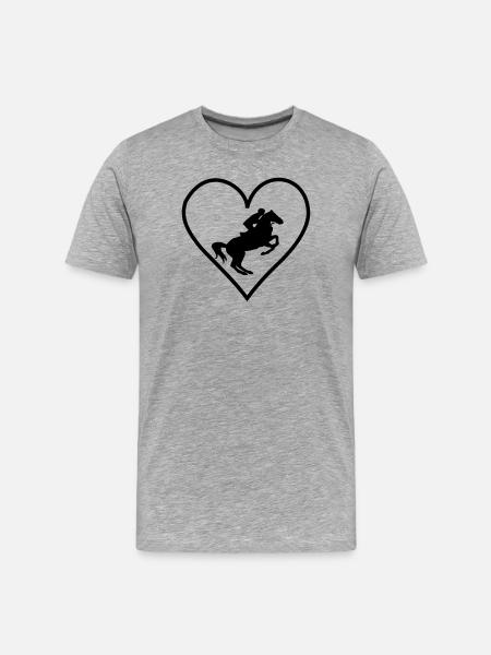 Coeur de cheval - T-shirt bio Premium Homme - gris chiné