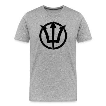 Symbole du Trident de Poséidon - T-shirt bio Premium Homme - gris chiné - Devant - Damien (186cm)