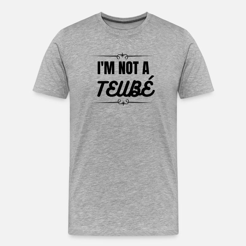 Ich bin kein Teubé - Männer Premium Bio T-Shirt - Grau meliert