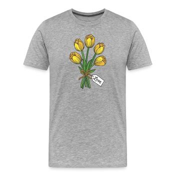 Tulipes - T-shirt bio Premium Homme - gris chiné - Devant - Damien (186cm)