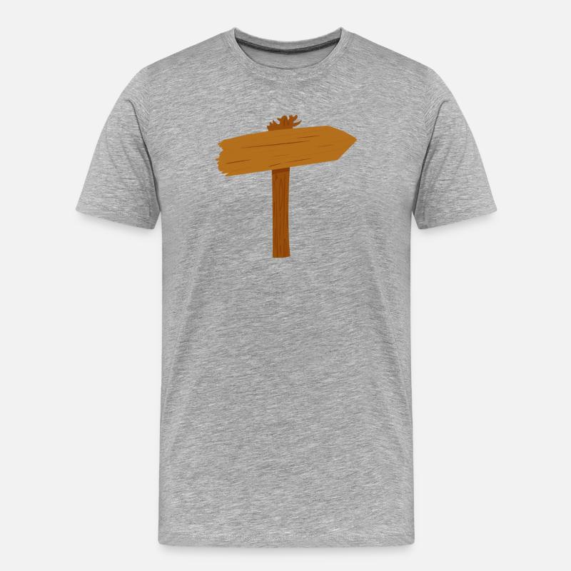 Wegweiser Pfad Weg Richtung - Männer Premium Bio T-Shirt - Grau meliert