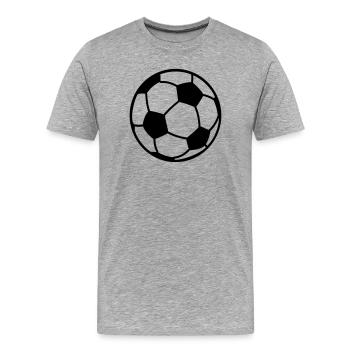 Logo de football ballon pour logo d’association sur les vêtements - T-shirt bio Premium Homme - gris chiné - Devant - Damien (186cm)