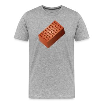 Mur de briques Briques de briques pour la construction de murs - T-shirt bio Premium Homme - gris chiné - Devant - Damien (186cm)