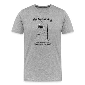 Hobby Horsing saying - Men's Premium Organic T-Shirt - heather grey - Front - Damien (186cm)
