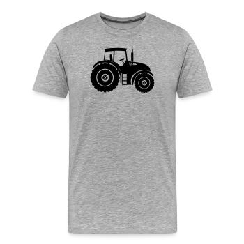 Shade Silhouette Farm Tractor - Men's Premium Organic T-Shirt - heather grey - Front - Damien (186cm)