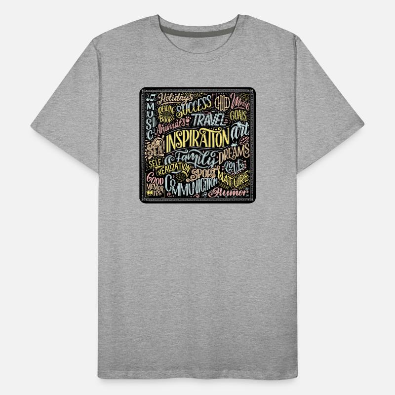 Mélange de typographies Positives Multicolores T-shirt bio Premium Homme