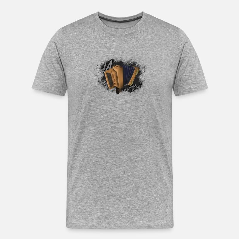 Harmonika - das muss so laut! | ZiachON! - Männer Premium Bio T-Shirt - Grau meliert