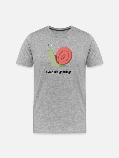Nume nid gsprängt - Männer Premium Bio T-Shirt - Grau meliert