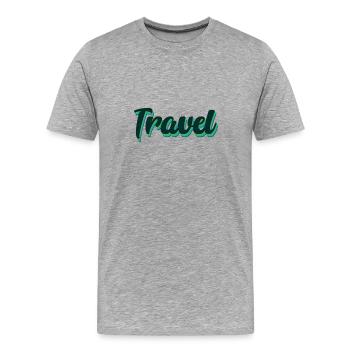 Voyage - T-shirt bio Premium Homme - gris chiné - Devant - Damien (186cm)