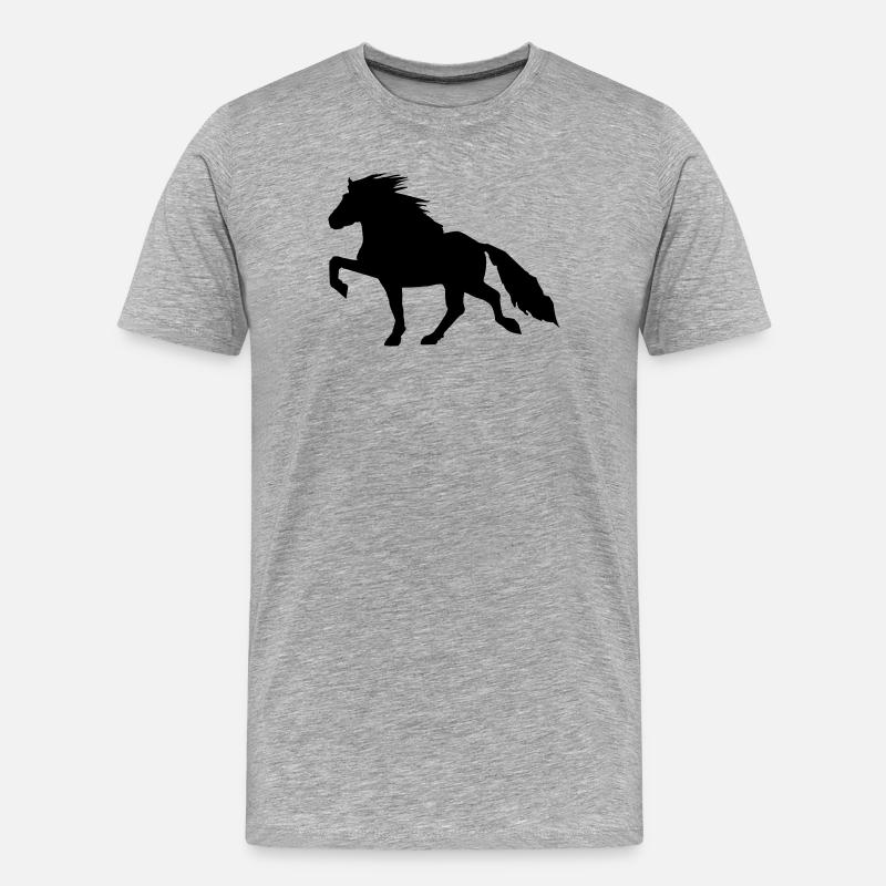 Kraftvolles Islandpferd Tölt 7 - Männer Premium Bio T-Shirt - Grau meliert